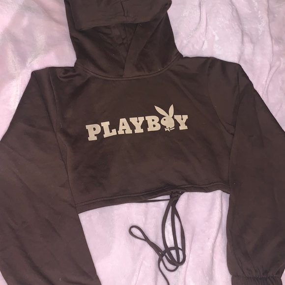 dark brown playboy cropped sweater 🤎🤎 - Picture 1 of 4